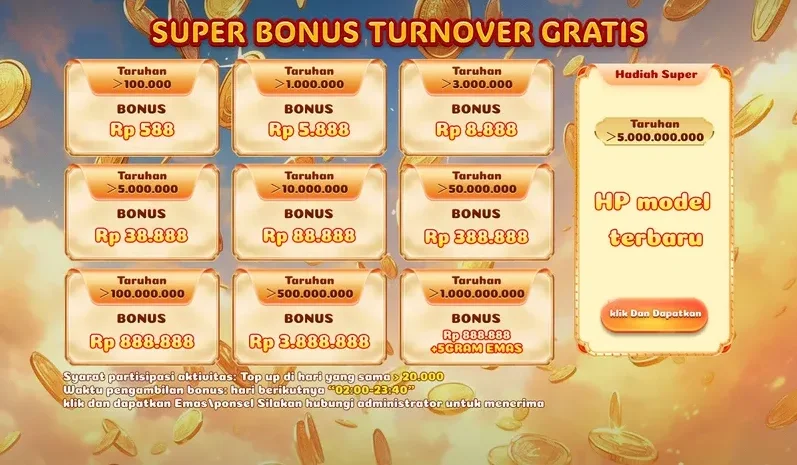 SUPER BONUS TURNOVER GRATIS